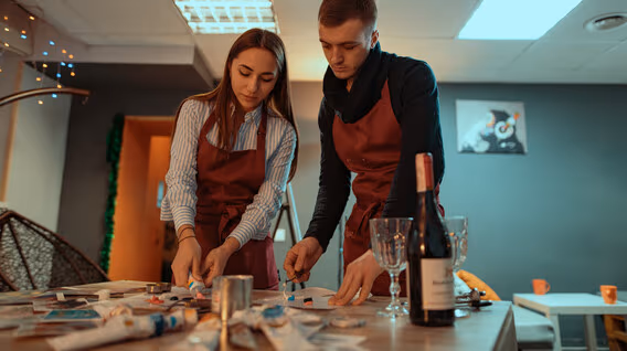 Подарунки на Великдень у Дніпрі - Живопис і вино для двох