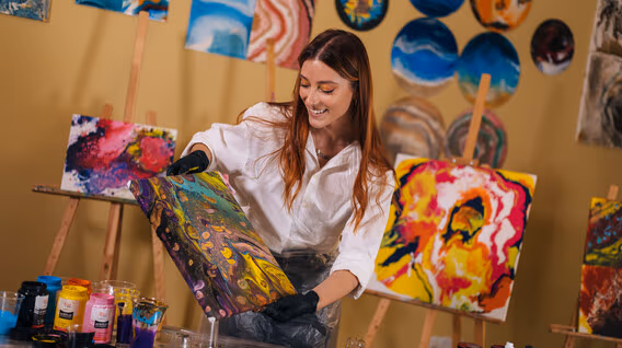 Подарунки подрузі на 20 років в Івано-Франківську - Абстрактний живопис Fluid Art