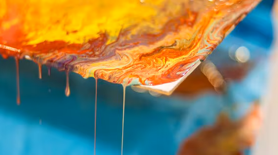 Подарунки на день ангела жінці в Тернополі - Абстрактний живопис Fluid Art для компанії