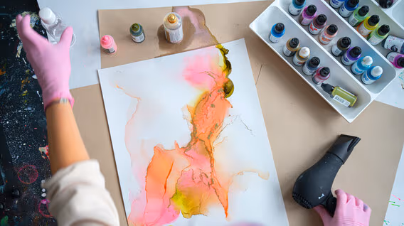 Майстер-класи малювання в Тернополі - Живопис у техніці Alcohol Ink для компанії