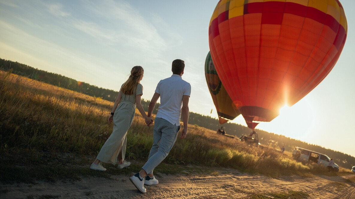 Повітряна куля в групі для двох Подарунки на 45 років весілля - Повітряна куля в групі для двох