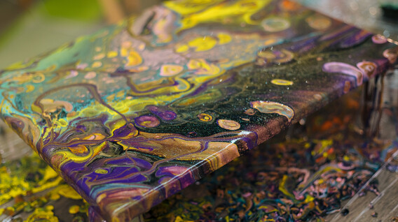Абстрактная живопись Fluid Art для двоих Подарки сестре на свадьбу в Харькове - Абстрактная живопись Fluid Art для двоих