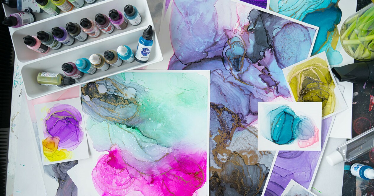 Живопись в технике Alcohol Ink для двоих - 12 Фото 12 - Живопись в технике Alcohol Ink для двоих