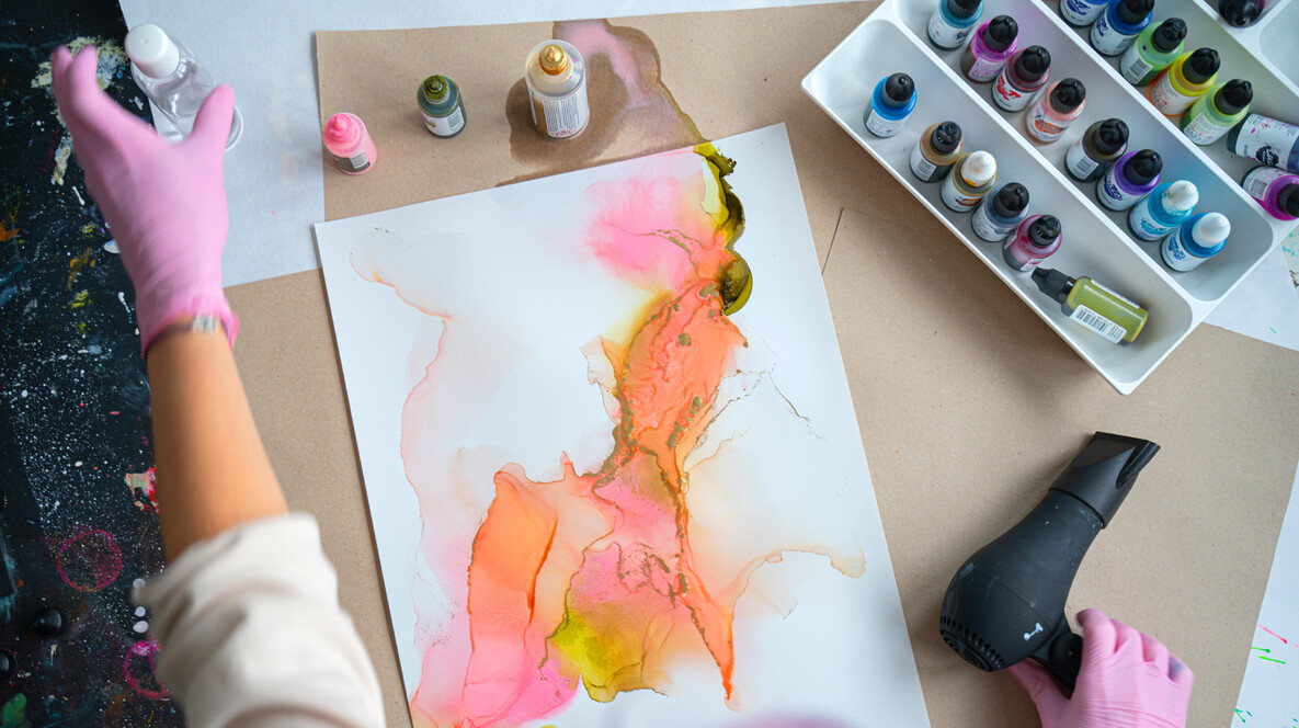 Живопись в технике Alcohol Ink для компании Подарки на день ангела Михаила - Живопись в технике Alcohol Ink для компании