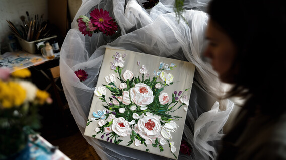 Мастер-класс живописи текстурной пастой Подарки няне - Мастер-класс живописи текстурной пастой