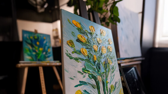 Майстер-клас живопису текстурною пастою для двох Подарунки на 14 Лютого - Майстер-клас живопису текстурною пастою для двох