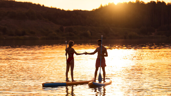 SUP-серфінг на заході сонця для двох Розваги для чоловіків у Львові - SUP-серфінг на заході сонця для двох
